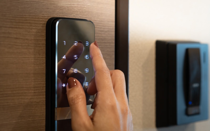 keypad on door